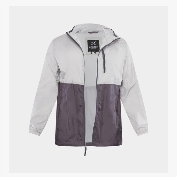 Arctix Two-Tone Light Gray and Dark Gray Hooded Windbreaker - Picture 5 of 12
